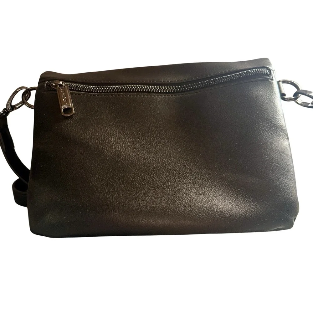 Vegan Leather Crossbody Bag Minimalist Neutral Purse Everyday Chic Classic Black